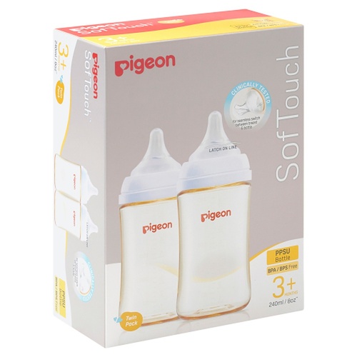 Pigeon SofTouch BPP Nursing Bottle PPSU Twin Pack 240mL