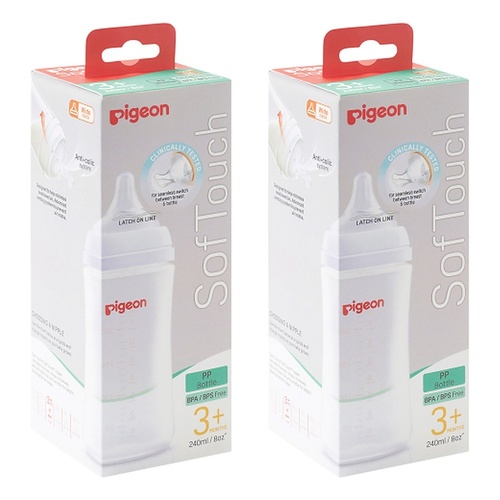 Pigeon SofTouch Nursing Bottle PP 240mL Pack of 2