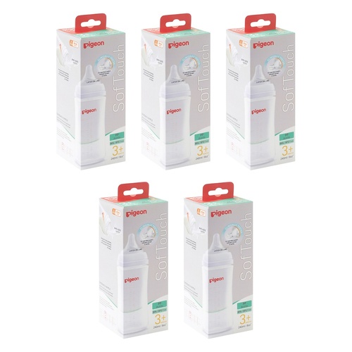 Pigeon SofTouch Nursing Bottle PP 240mL Pack of 5