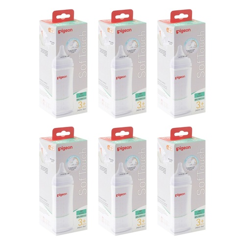 Pigeon SofTouch Nursing Bottle PP 240mL Pack of 6
