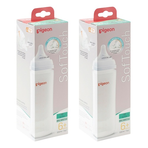 Pigeon SofTouch 3 PP Bottle L Teat 330mL Pack of 2
