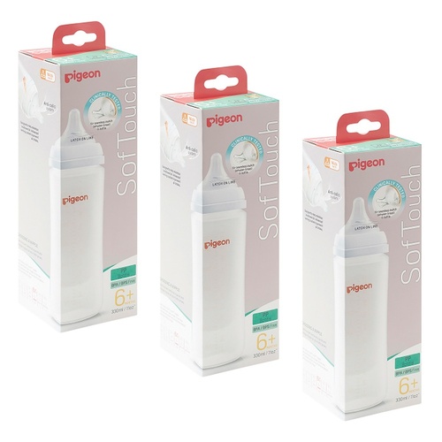 Pigeon SofTouch 3 PP Bottle L Teat 330mL Pack of 3