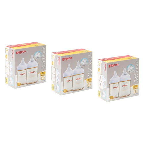 Pigeon SofTouch BPP Nursing Bottle PPSU Twin Pack 160mL Bundle of 3
