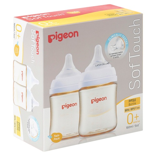 Pigeon SofTouch BPP Nursing Bottle PPSU Twin Pack 160mL