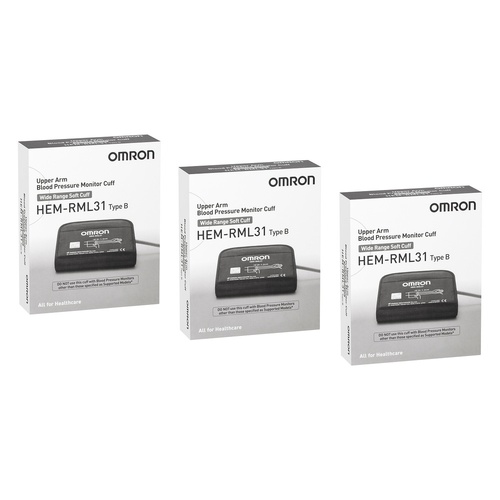 Omron Medium Large Cuff Type B 22-42cm Pack of 3