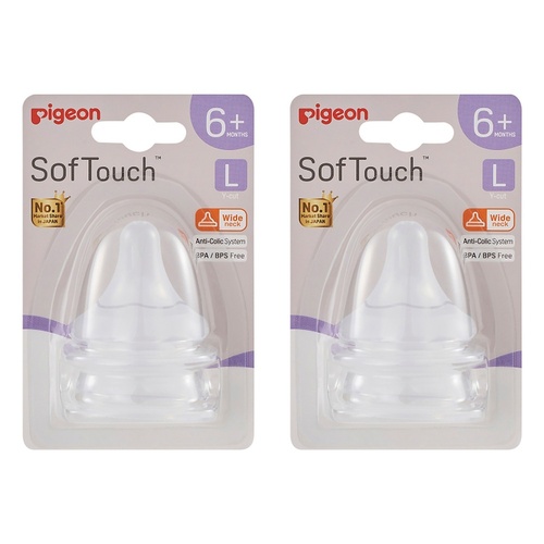 Pigeon SofTouch BPP Nipple L 2 Piece Pack of 2