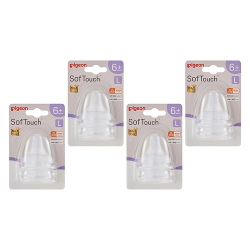 Pigeon SofTouch BPP Nipple L 2 Piece Pack of 4