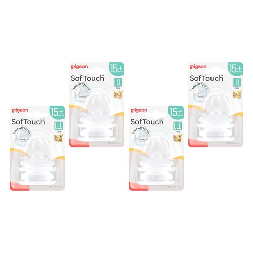Pigeon SofTouch Nipple LLL 15+ Months 2 Pieces Pack of 4