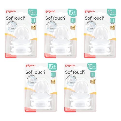 Pigeon SofTouch Nipple LLL 15+ Months 2 Pieces Pack of 5