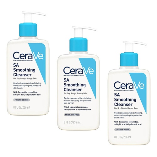 CeraVe SA Smoothing Cleanser 236mL Pack of 3