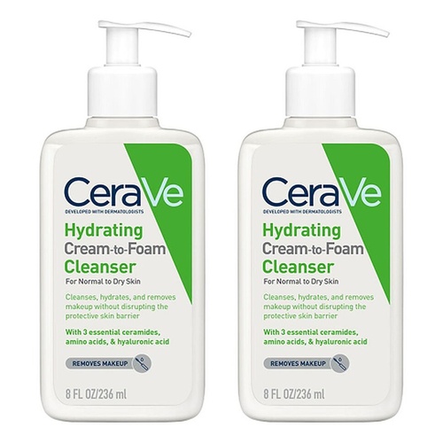 CeraVe Hydrating Cream-to-Foam Cleanser 236mL Pack of 2