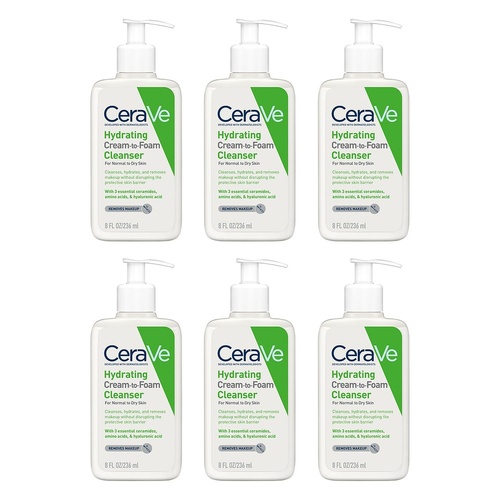 CeraVe Hydrating Cream-to-Foam Cleanser 236mL Pack of 6