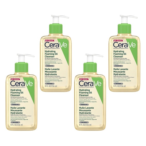 CeraVe Hydrating Foaming Oil Cleanser 236mL Pack of 4
