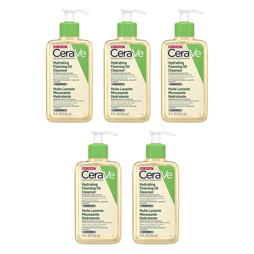 CeraVe Hydrating Foaming Oil Cleanser 236mL Pack of 5