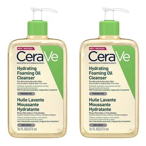 CeraVe Hydrating Foaming Oil Cleanser 473mL Pack of 2