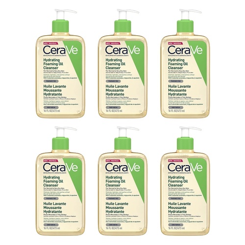 CeraVe Hydrating Foaming Oil Cleanser 473mL Pack of 6
