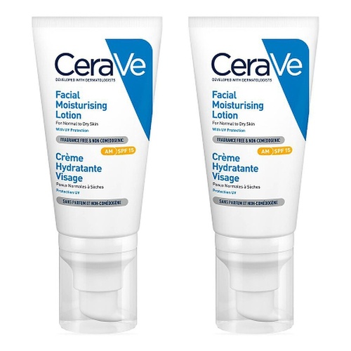 CeraVe Facial Moisturising Lotion AM SPF 15 52mL Pack of 2