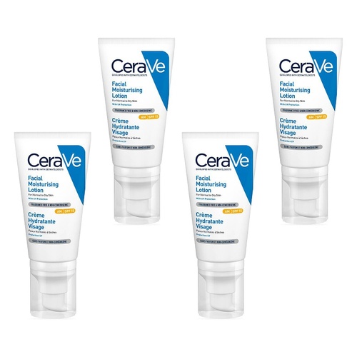 CeraVe Facial Moisturising Lotion AM SPF 15 52mL Pack of 4