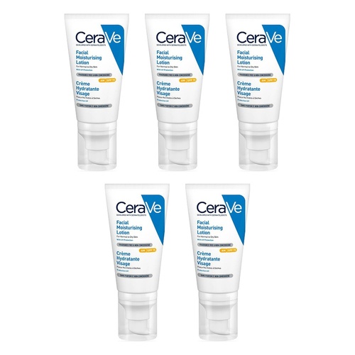 CeraVe Facial Moisturising Lotion AM SPF 15 52mL Pack of 5