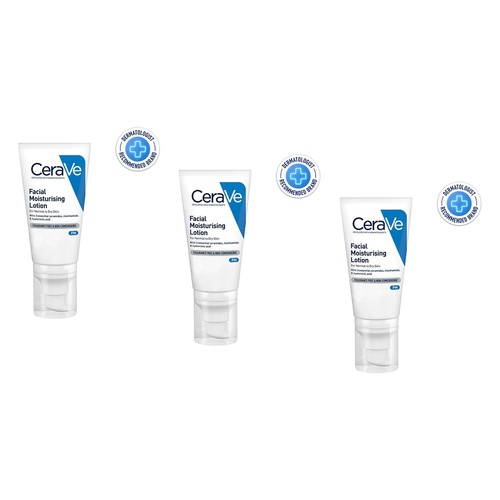 CeraVe Facial Moisturising Lotion PM 52mL Pack of 3