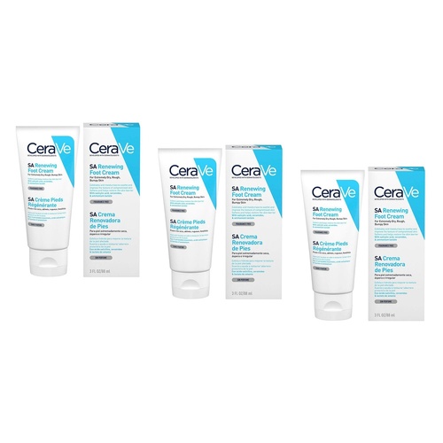 CeraVe SA Renewing Foot Cream 88mL Pack of 3