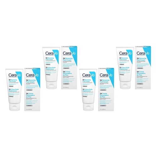 CeraVe SA Renewing Foot Cream 88mL Pack of 4