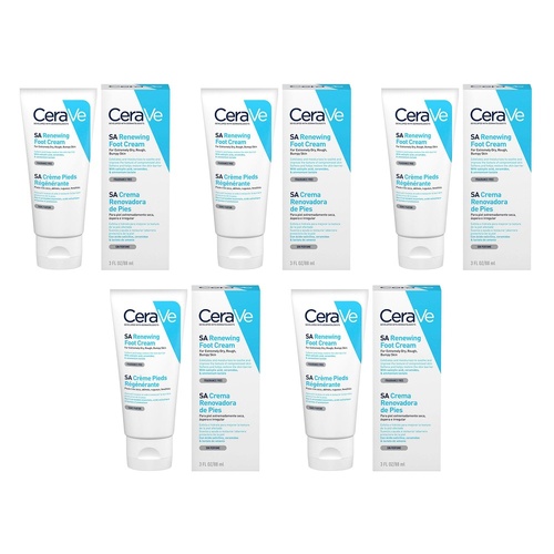 CeraVe SA Renewing Foot Cream 88mL Pack of 5