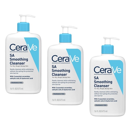 CeraVe SA Smoothing Cleanser 473mL Pack of 3