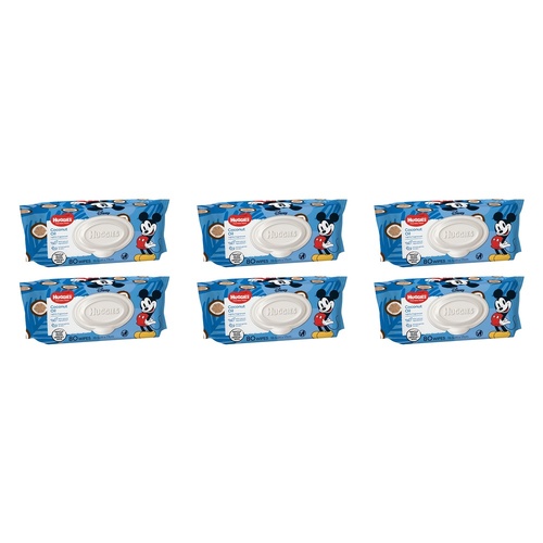Huggies Thick Baby Wipes Coconut Oil, Gentle Glide, 80 Pack Bundle of 6