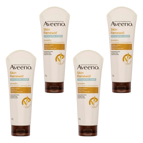 Aveeno Skin Renewal Exfoliating Body Scrub 225g Pack of 4