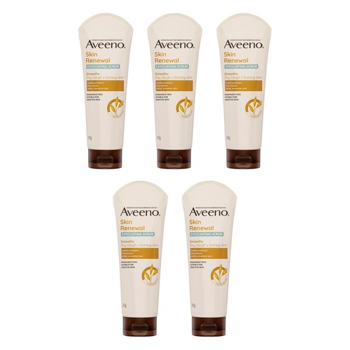 Aveeno Skin Renewal Exfoliating Body Scrub 225g Pack of 5
