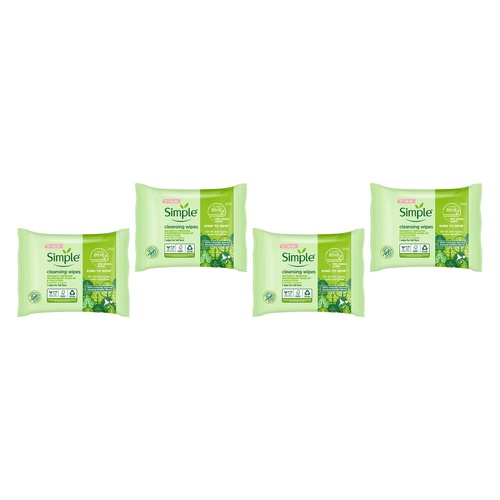 Simple Biodegradable Facial Wipes 25 Wipes x 6 Bundle of 4