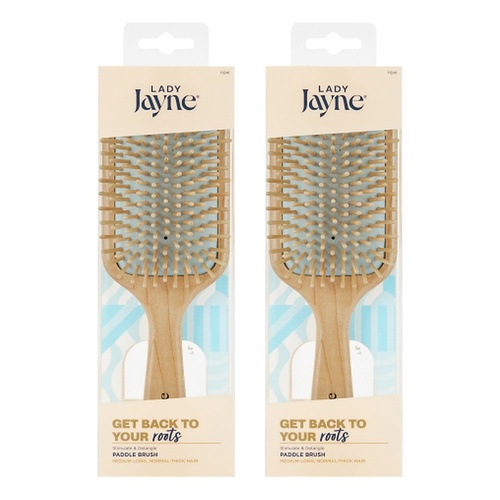 Lady Jayne Maple Wood Paddle Brush Soothe and Detangle Pack of 2