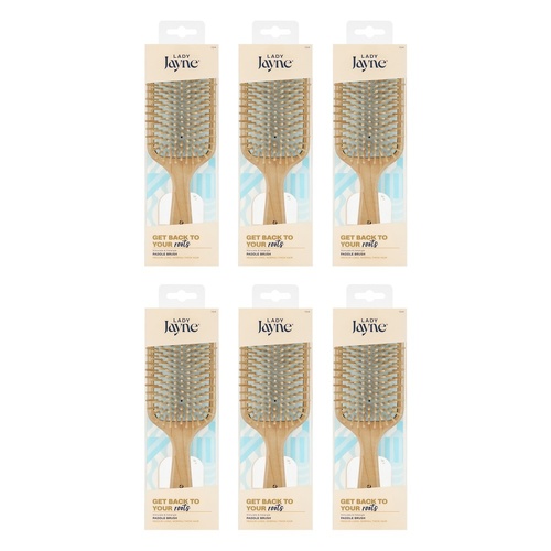Lady Jayne Maple Wood Paddle Brush Soothe and Detangle Pack of 6