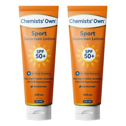 Chemists' Own Sunscreen Lotion Sport SPF 50+ 200mL Pack of 2