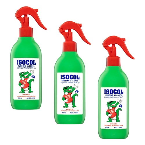 Isocol Rubbing Alcohol 450mL x 3 Bundle of 3