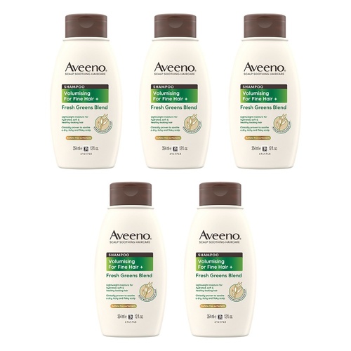 Aveeno Fresh Greens Blend Natural Volumising Shampoo for Fine Hair Pack of 5