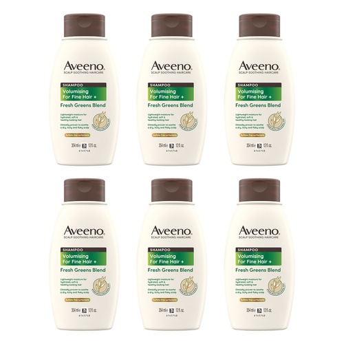 Aveeno Fresh Greens Blend Natural Volumising Shampoo for Fine Hair Pack of 6