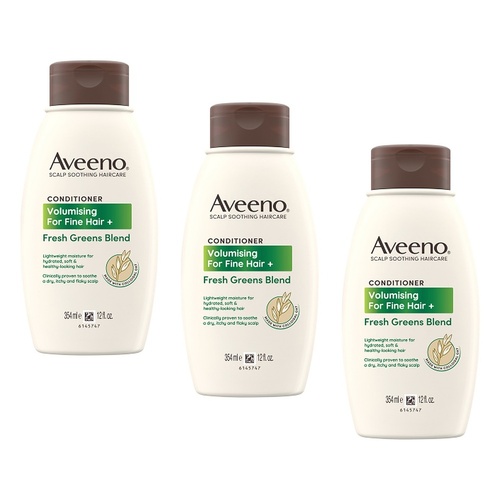 Aveeno Fresh Greens Blend Natural Volumising Conditioner for Fine Pack of 3