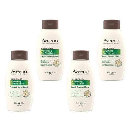 Aveeno Fresh Greens Blend Natural Volumising Conditioner for Fine Pack of 4