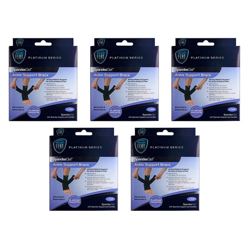Neat Feat Spandex Gel Ankle Brace, Medium Pack of 5