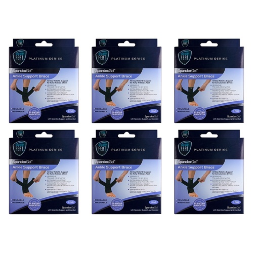 Neat Feat Spandex Gel Ankle Brace, Medium Pack of 6