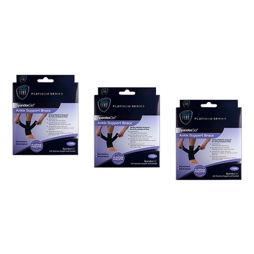 Neat Feat Spandex Gel Ankle Brace, Large Pack of 3
