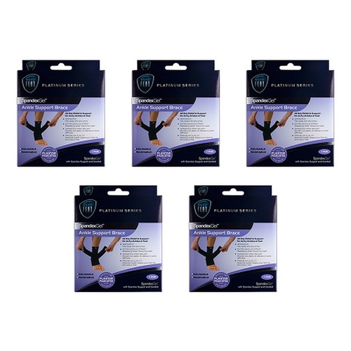 Neat Feat Spandex Gel Ankle Brace, Large Pack of 5