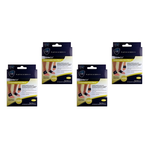 Neat Feat Spandex Gel Compression Arch Band, Medium Pack of 4