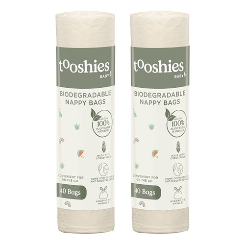 tooshies Eco Biodegradable Nappy Bags 40 Pack Bundle of 2