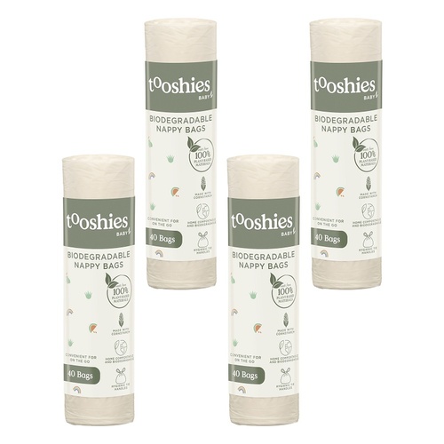 tooshies Eco Biodegradable Nappy Bags 40 Pack Bundle of 4