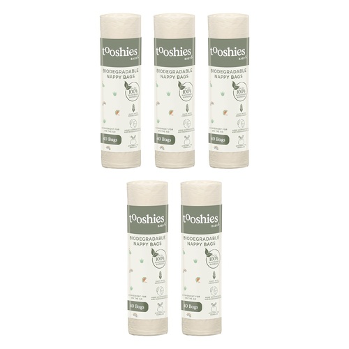 tooshies Eco Biodegradable Nappy Bags 40 Pack Bundle of 5