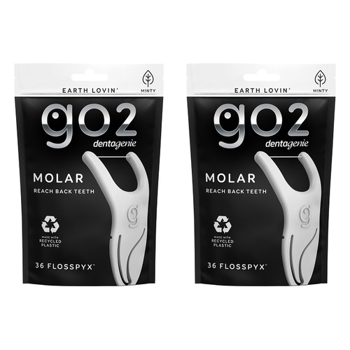 Dentagenie Molar Flosspyx Minty Floss Picks 36 Pack Bundle of 2