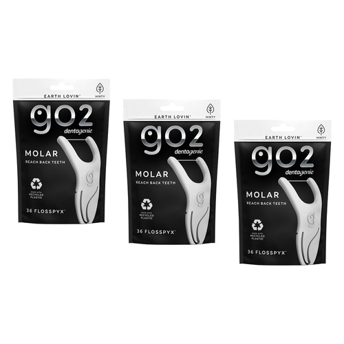 Dentagenie Molar Flosspyx Minty Floss Picks 36 Pack Bundle of 3